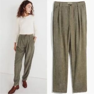 Women's Olive Green Pleated Pants